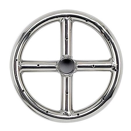 AMERICAN FIRE GLASS 6 in Single-Ring Stainless Steel Burner with a 1/2 in Inlet SS-FR-6
